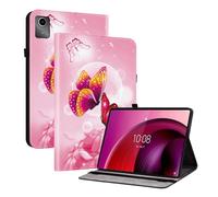 TEDTIKJT Custodia per Lenovo Idea Tab 11 Pollici 2025 TB-336ZU TB-336FU / XiaoXin Pad 11 Pollici 2025 PU Pelle Flip Cover Custodia Folio-Tasca con Supporto Protezione Cover,farfalla Rosa