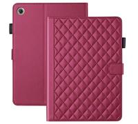 TEDTIKJT Custodia per Lenovo Tab One 8.7 Pollici 2025 TB305FU, Tablet PU Pelle Libro Cover Case con Supporto Funzione Magnetica Protettiva Tablet Custodia per Lenovo Tab K9 TB305XU,rombico Rosso