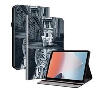 TEDTIKJT Custodia per Oppo Pad Air 10.36 Pollici 2022 Custodia PU Pelle Folio Flip Tasca con 2-Slot per Carte Supporto Protezione Tablet Cover per Oppo Pad Air 10.36",Tigre Gatto Riflesso