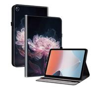 TEDTIKJT Custodia per Oppo Pad Air 10.36 Pollici 2022 Custodia PU Pelle Folio Flip Tasca con 2-Slot per Carte Supporto Protezione Tablet Cover per Oppo Pad Air 10.36",Fiori di Peonia Viola