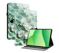TEDTIKJT Custodia per Oppo Pad SE 11 Pollici 2025 PU Pelle Flip Cover Custodia Folio-Tasca con 2-Slot per Carte Supporto Protezione per Oppo Pad SE 11" Cover,Fiore di Giada