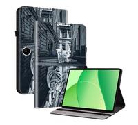 TEDTIKJT Custodia per Oppo Pad SE 11 Pollici 2025 PU Pelle Flip Cover Custodia Folio-Tasca con 2-Slot per Carte Supporto Protezione per Oppo Pad SE 11" Cover,Tigre Gatto Riflesso