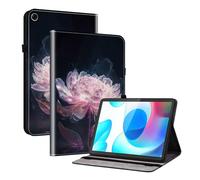 TEDTIKJT Custodia per Realme Pad Mini 8.7 Pollici 2022 Custodia PU Pelle Folio Protezione Flip Tasca Supporto Tablet Cover per Realme Pad Mini 8.7",Fiori di Peonia Viola