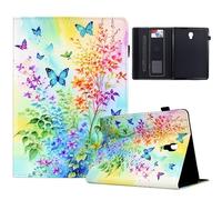 TEDTIKJT Custodia per Samsung Galaxy Tab A 10.5" 2018 Cover SM-T590 T595 Tablet Libro PU Pelle con Supporto Flip Protezione, Fiori Colorati