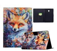 TEDTIKJT Custodia per Samsung Galaxy Tab A 10.5 2018 SM-T590 T595 Flip Case con Auto Svegliati/Sonno Custodia Protettiva con Supporto per Tablet Samsung Galaxy Tab A 10.5 2018 Cover,Blu Fiori Volpe