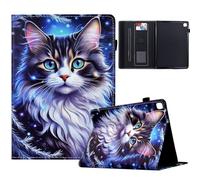 TEDTIKJT Custodia per Samsung Galaxy Tab S6 Lite 10.4", 2024/2022/2020 P610 P620, in pelle PU, con scomparto per carte di credito, supporto per tablet Samsung Tab S6 Lite, motivo: gatto macchiato di