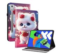 TEDTIKJT Custodia per tablet Lenovo Idea Tab Pro/P12 Pro 12.7 2025, custodia a portafoglio in pelle PU protettiva con funzione di supporto motivo dipinto per Xiaoxin Pad Pro 12.7 2025, motivo rosa