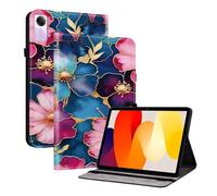 TEDTIKJT Custodia per tablet Xiaomi Redmi Pad SE 11" 2023 Case Flip Cover in pelle PU per Redmi Pad SE Custodia con fessura per penna Stand Carino Cartoon Stampa Tablet Custodia Protettiva Fiori in