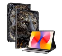 TEDTIKJT Custodie per Honor Pad V8 Pro 12.1" 2022 Cover per tablet Custodia in pelle PU Flip supporto protezione motivo dipinto tablet custodia per Honor Pad V8 Pro Coque,Leone d'oro Nero