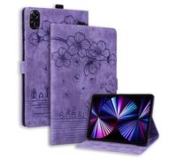 TEDTIKJT Tablet Custodia per Honor Pad X8a/Honor Pad X9 11 Pollici 2024 Cover PU Pelle Libro Cover con Supporto Funzione Protettiva Magnetica per Honor Pad X8a Custodia,Gatto Sakura Viola