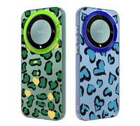 Tedyhulle 2 Pezzi Cover per Honor Magic5 Lite / X9a 5G, Disegni Aesthetic Carino Amore Cuore Motivo, Sottile Morbido TPU Bumper Antigraffio Protettiva Custodia Case per Donne Ragazze, Verde e blu