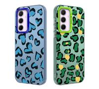Tedyhulle 2 Pezzi Cover per Samsung Galaxy A55 5G 6,6", Disegni Cute Amore Cuore Leopardo verde Donne Ragazze Custodia Estetica, TPU Bumper Scratch-Resistant Cover protettiva, Verde e blu