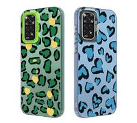 Tedyhulle 2 Pezzi Cover per Xiaomi Redmi Note 11 Pro 4G /5G/ Redmi Note 12 Pro 4G, Estetica Cute amore Leopardo Disegni per Donne Ragazze, TPU Bumper Scratch-Resistant Cover protettiva, Verde e blu