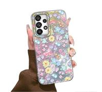 Tedyhulle Cover per Samsung Galaxy A52 5G/ 4G/ A52S 5G, Colorato Glitter Sottile Morbida TPU+PC Bumper Silicone Custodia Antiurto Protettiva Case con Disegno Aesthetic per Donne, Fiori Estivi