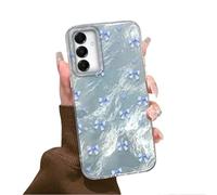 Tedyhulle für Samsung Galaxy A34 5G Hülle, Weich TPU Rahmen Harter PC-Rückseite Case mit Blau Schleifen Motiv, Dünne Handyhülle Stoßfeste Kratzfest Schutzhülle für Frauen Mädchen Ästhetischer Glitzer