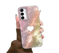 Tedyhulle für Samsung Galaxy A34 5G Hülle, Weich TPU Rahmen Harter PC-Rückseite Case mit Bunt Herz Motiv, Dünne Handyhülle Stoßfeste Kratzfest Schutzhülle für Frauen Mädchen Ästhetischer Glitzer