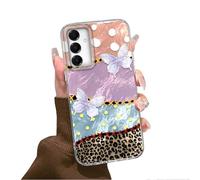 Tedyhulle für Samsung Galaxy A34 5G Hülle, Weich TPU Rahmen Harter PC-Rückseite Case mit Bunte Leopard Motiv, Dünne Handyhülle Stoßfeste Kratzfest Schutzhülle für Frauen Mädchen Ästhetischer Glitzer