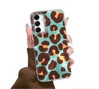 Tedyhulle für Samsung Galaxy A34 5G Hülle, Weich TPU Rahmen Harter PC-Rückseite Case mit Leopard Braun Motiv, Dünne Handyhülle Stoßfeste Kratzfest Schutzhülle für Frauen Mädchen Ästhetischer Glitzer
