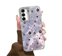 Tedyhulle für Samsung Galaxy A34 5G Hülle, Weich TPU Rahmen Harter PC-Rückseite Case mit Lila Sterne Motiv, Dünne Handyhülle Stoßfeste Kratzfest Schutzhülle für Frauen Mädchen Ästhetischer Glitzer