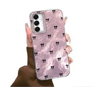 Tedyhulle für Samsung Galaxy A34 5G Hülle, Weich TPU Rahmen Harter PC-Rückseite Case mit Rosa Schleifen Motiv, Dünne Handyhülle Stoßfeste Kratzfest Schutzhülle für Frauen Mädchen Ästhetischer Glitzer