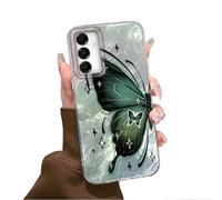 Tedyhulle für Samsung Galaxy A34 5G Hülle, Weich TPU Rahmen Harter PC-Rückseite Case mit Schmetterling Motiv, Dünne Handyhülle Stoßfeste Schutzhülle für Frauen Mädchen Ästhetischer Glitzer