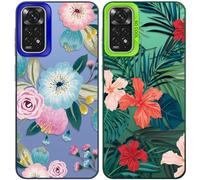 Tedyhulle Pack of 2 Mobile Phone Case for Xiaomi Redmi Note 11 Pro 4G/5G/Redmi Note 12 Pro 4G, Vintage Flowers Leaves Aesthetic Case, TPU Bumper Shockproof Scratch-Resistant Protective Cover