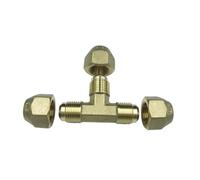 Tee 3 Ways 45 Degree 1/4" 3/8" 1/2" 3/4" Flare Pipe Fitting Connector Adapeter For Air Conditioner(With Nut,3l4 Inch SAE 19.02mm) Plumbing Fittings