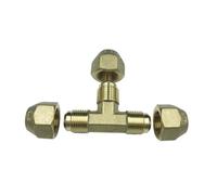 Tee 3 Ways With Nut 45 Degree SAE 1/4" 3/8" 1/2" 3/4" Flare Pipe Fitting Connector Adapeter For Air Conditioner(5l8 Inch SAE 15.88mm) Plumbing Fittings