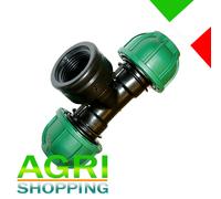 Tee a 90° 110 x 4" x 110 Con Derivazione Filettata Femmina PN10 Irritec ITALIA