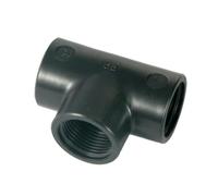 Tee a 90° in PP nero 1" per tubi in polipropilene Bucchi