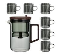 Tee de té de vidrio: tee de tee con mango de madera Separación de agua de vidrio - Produttore Elegante de tee tee tee resistente al calor de tee para tee tee verde tee tee