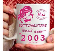 Tee Design Tazza 2003 Compleanno Donna 23 Anni, Idea Regalo Mai Sottovalutare una Donna nata nel 2003 - Tazze per Regali Divertenti - Gadget Divertente