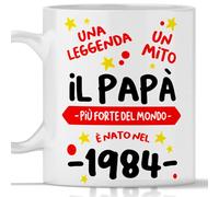 Tee Design Tazza compleanno 40 Anni Papà Regalo per Uomo Regalo festa del papà e natale per uomo nato 1984 - Tazze per Regali Divertenti Gadget Divertente per Lui 40 Anni