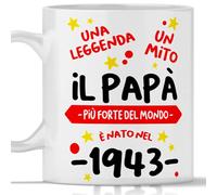 Tee Design Tazza compleanno 81 Anni Papà Regalo per Uomo Regalo festa del papà e natale per uomo nato 1943 - Tazze per Regali Divertenti Gadget Divertente per Lui 81 Anni