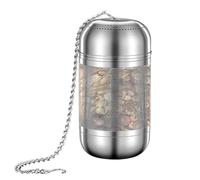 Tee-Ei-Stainless Acciaio Insert, setaccio a maglia fine, forma rotonda con catena | Aromasber con chiusura di ganci, accessori riutilizzabili per rooibos, erbe, tè nero in tazze, tazza o vaso