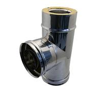 TEE IN ACCIAIO INOX 316L A 90° DOPPIA PARETE D Int 150 D Est 200