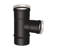 Tee innesto Maschio nero per stufa a pellet Ø 80 mm
