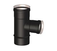 Tee innesto Maschio nero per stufa a pellet Ø 80 mm in acciaio