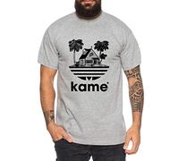 Tee Kiki Adi Kame House - Maglietta da Uomo One Goku Dragon Master Son Ball Vegeta Turtle Roshi Piece Golds Db, Farbe2:Grigio Melange, Größe2:XX-Large