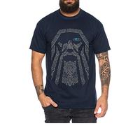 Tee Kiki Blue Eye Odin - Maglietta da Uomo Odin Raben Wikinger Wodan Valhalla Rising Walhalla Vikings, Farbe2:Blu Scuro, Größe2:X-Large