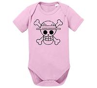 Tee Kiki Logo Bruch One Proverbi Piece Baby Romper Body in Cotone Biologico per Ragazzi e Ragazze 0-12, Größe2:68/4-6 Mesi, Baby:Rosa