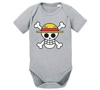 Tee Kiki Logo One Baby Straw Hat Proverbi Piece Romper Body in Cotone Biologico per Ragazzi e Ragazze 0-12, Größe2:56/0-2 Mesi, Baby:Grigio Melange