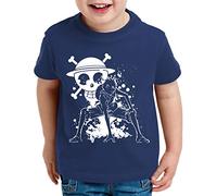 Tee Kiki Ruffy Angry Zoro One Manga T-Shirt Luffy per Bambini Anime Piece, Kinder T-Shirt Größe:110-116 (5-6 Anni), Kinder Farben:Blu Scuro