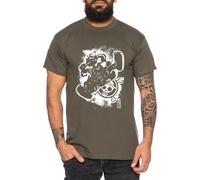 Tee Kiki Ruffy Fly - Maglietta da Uomo Cappello di Paglia Luffy Zoro One Monkey D. Pirate Ace Piece Goku Anime Ruffy, Dimensione:S, Colore:Cachi