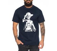 Tee Kiki Ruffy Stand - Maglietta da Uomo Cappello di Paglia Luffy Zoro One Monkey D. Pirate Ace Piece Goku Anime Ruffy, Dimensione:3XL, Colore:Blu Scuro