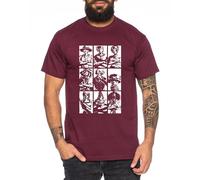 Tee Kiki Ruffy Team - Maglietta da Uomo Cappello di Paglia Luffy Zoro One Monkey D. Pirate Ace Piece Goku Anime Ruffy, Dimensione:S, Colore:Borgogna