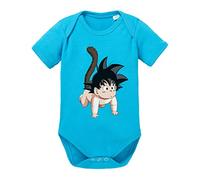 Tee Kiki Son Baby Dragon Proverbi Ball Romper Body in Cotone Biologico per Ragazzi e Ragazze 0-12, Größe2:80/10-12 Mesi, Baby:Turchese