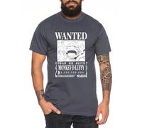 Tee Kiki Wanted Luffy - Maglietta da Uomo Cappello di Paglia Luffy Zoro One Monkey D. Pirate Ace Piece Goku Anime Ruffy, Dimensione:3XL, Colore:Grigio Scuro