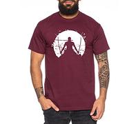 Tee Kiki Zoro Moon One Manga Maglietta Luffy da Uomo Anime Piece, Größe2:Medium, Farbe2:Borgogna