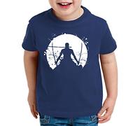 Tee Kiki Zoro Moon One Manga T-Shirt Luffy per Bambini Anime Piece, Kinder T-Shirt Größe:110-116 (5-6 Anni), Kinder Farben:Blu Scuro
